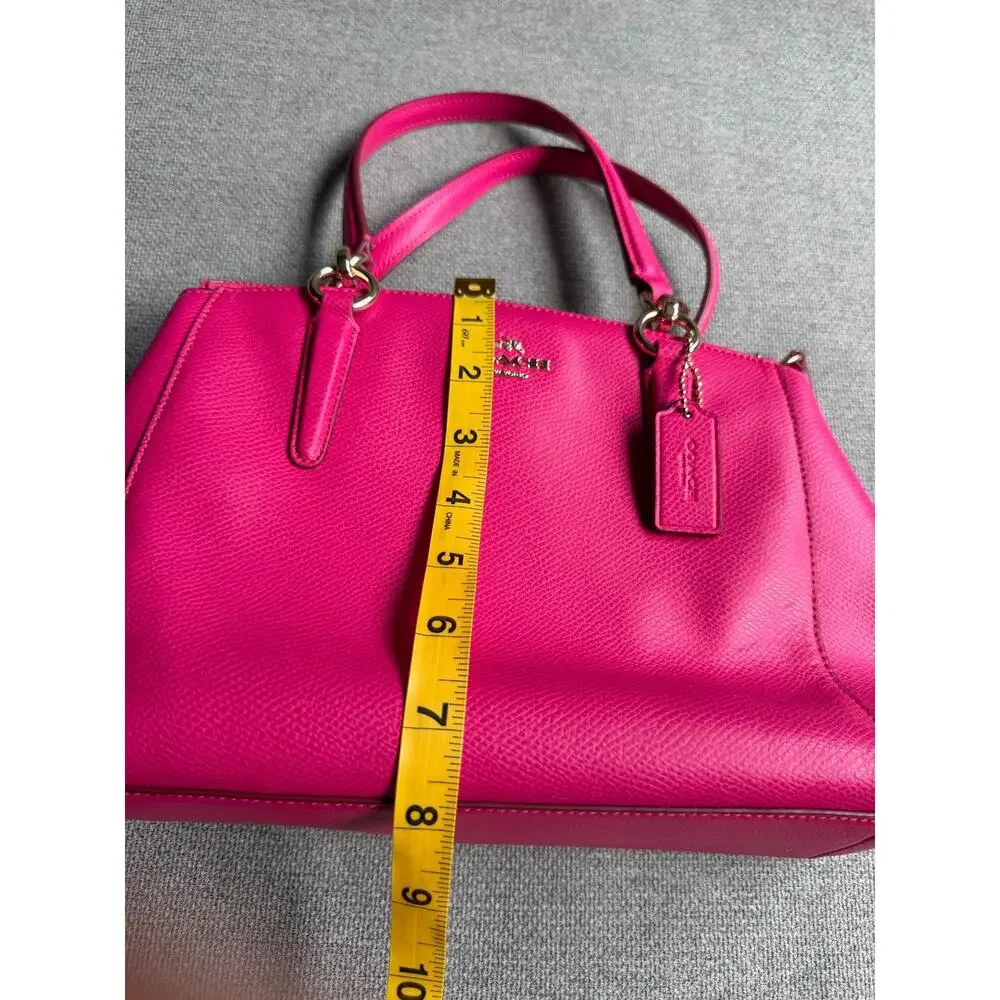 Coach Mini Christie Carryall Leather Shoulder HandBag Hot Pink